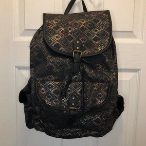 Mossimo Geometric Semi-metallic Backpack w/ Drawstring & Magnetic Snaps
